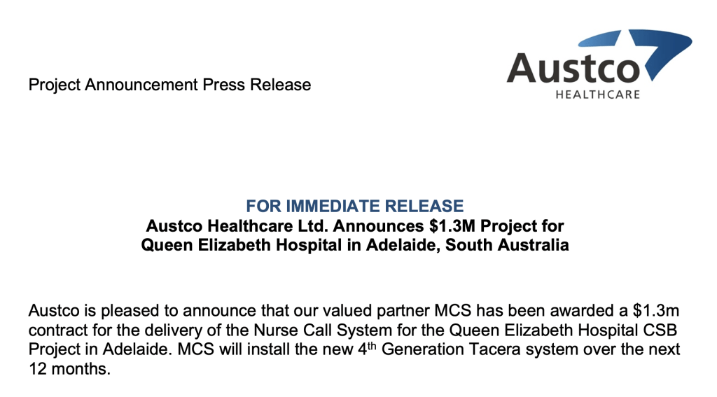 Austco Announces 1.3M project in Adelaide, South Australia